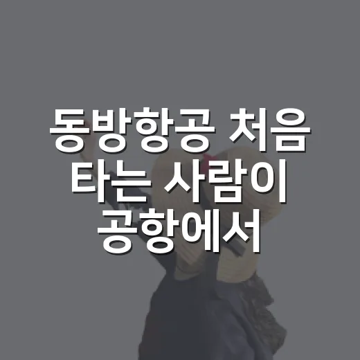 동방항공 처음 타는 사람이 공항에서 덜 헤매는 방법 - 요약