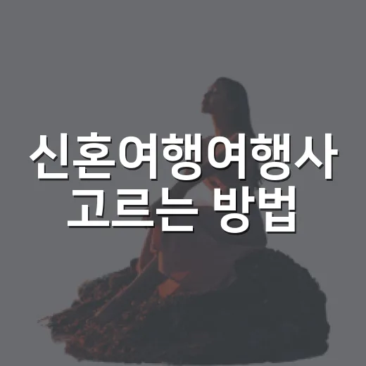 신혼여행여행사 고르는 방법, 상담 전에 이것만 챙기면 덜 흔들립니다 - 요약