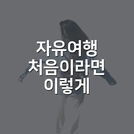 자유여행 처음이라면 이렇게 준비하는 방법 - 요약