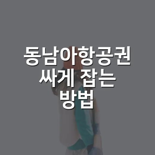 동남아항공권 싸게 잡는 방법, 초보자도 헷갈리지 않게 고르는 법 - 요약
