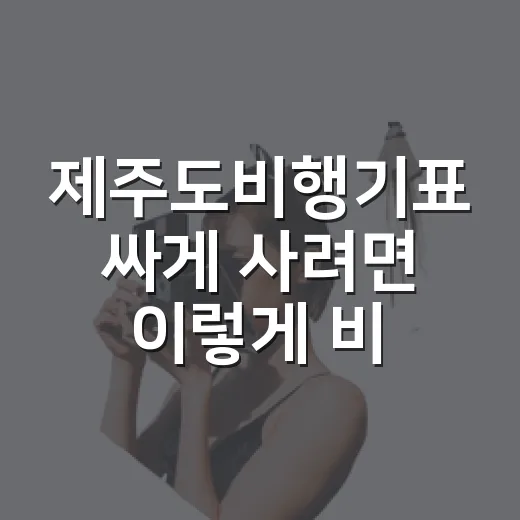 제주도비행기표 싸게 사려면 이렇게 비교하세요 - 요약