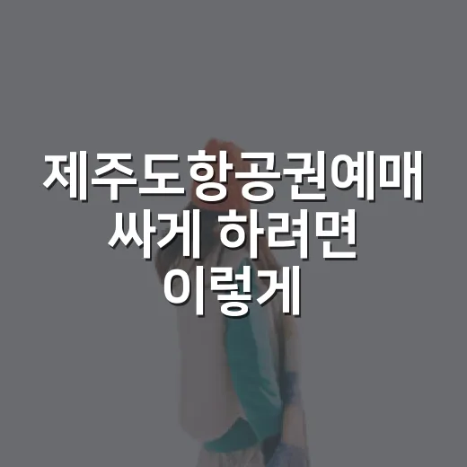 제주도항공권예매 싸게 하려면 이렇게 비교하면 편합니다 - 요약