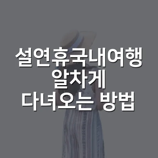 설연휴국내여행 알차게 다녀오는 방법, 5일 연휴 동선부터 예산까지 - 요약