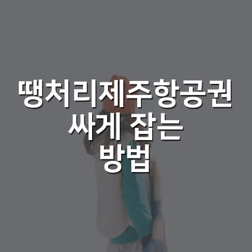 땡처리제주항공권 싸게 잡는 방법, 초보자는 이렇게 찾으면 됩니다 - 요약