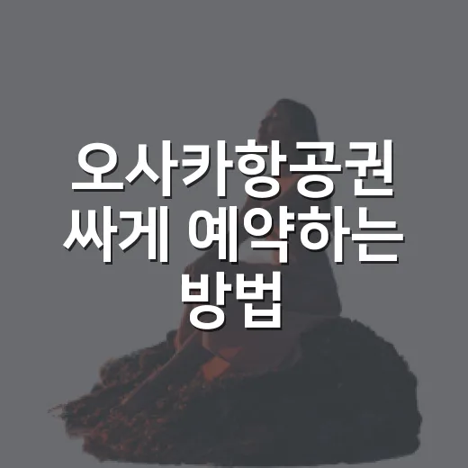 오사카항공권 싸게 예약하는 방법, 날짜부터 수하물까지 이렇게 보면 편해요 - 요약