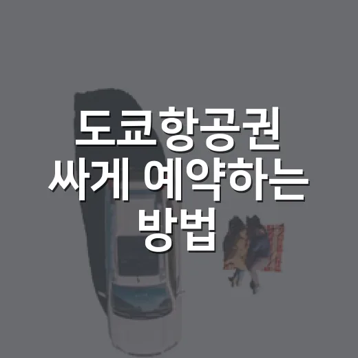 도쿄항공권 싸게 예약하는 방법, 초보자도 놓치기 쉬운 체크포인트 - 요약