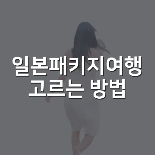 일본패키지여행 고르는 방법, 처음 가는 사람은 이렇게 비교하면 편해요 - 요약