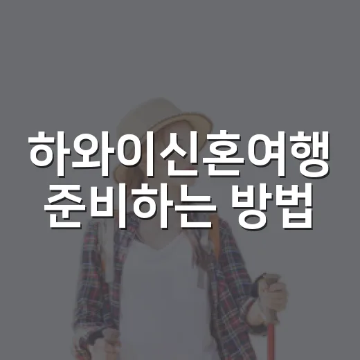 하와이신혼여행 준비하는 방법, 처음 가도 덜 헤매는 일정 짜기 - 요약