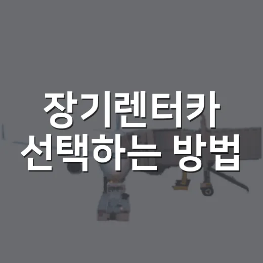 장기렌터카 선택하는 방법, 월 납입료만 보고 고르지 않는 법 - 요약