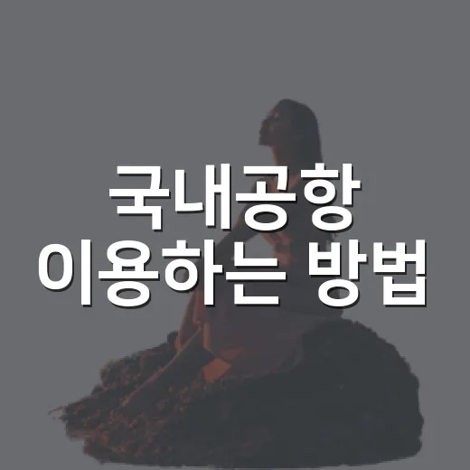 국내공항 이용하는 방법, 처음 가도 덜 헤매려면 이렇게 - 요약