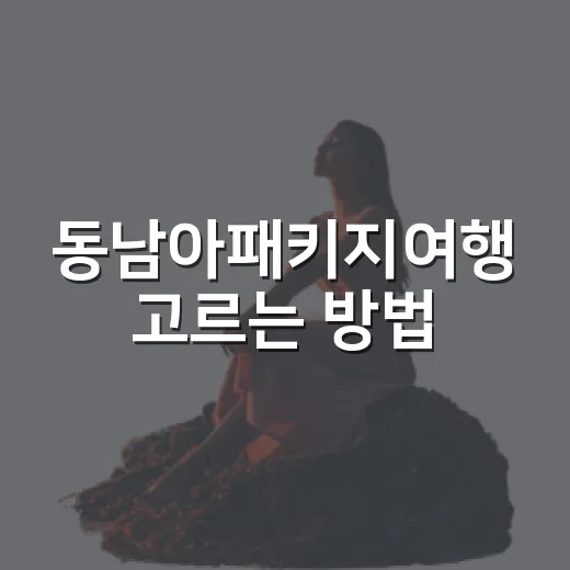 동남아패키지여행 고르는 방법, 초보자라면 이렇게 비교하세요 - 요약