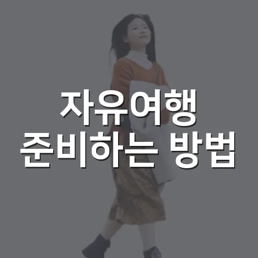 자유여행 준비하는 방법, 처음이라도 덜 헤매려면 이렇게 - 요약
