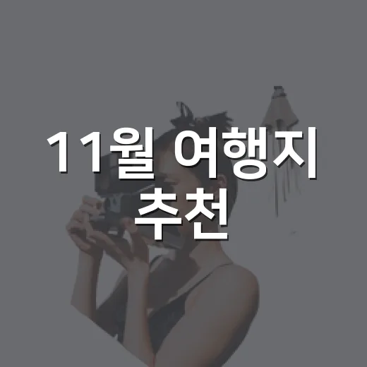 11월 여행지 추천, 초보자도 실패 적게 고르는 방법 - 요약