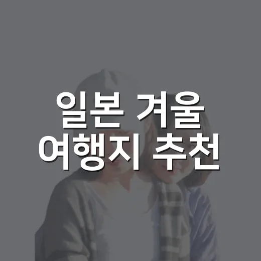 일본 겨울 여행지 추천, 처음 가는 사람도 코스 짜기 쉬운 방법 - 요약