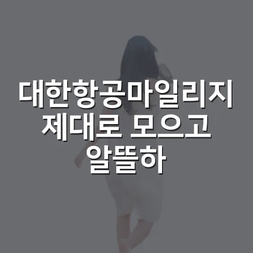 대한항공마일리지 제대로 모으고 알뜰하게 쓰는 방법 - 요약