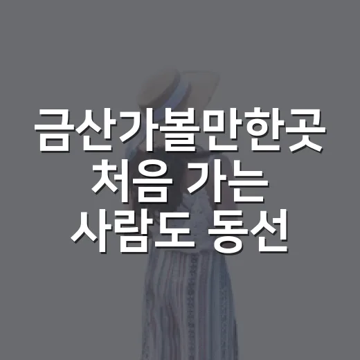 금산가볼만한곳 처음 가는 사람도 동선 짜기 쉬운 여행 방법 - 요약