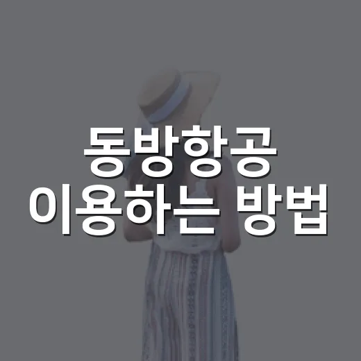 동방항공 이용하는 방법, 처음 타도 헷갈리지 않게 준비하기 - 요약