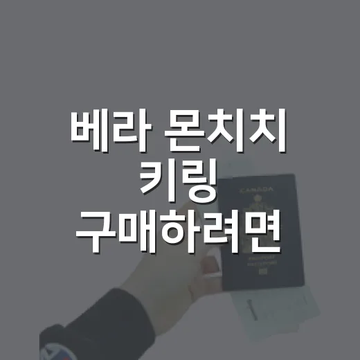 베라 몬치치 키링 구매하려면 이렇게 확인하세요 - 요약