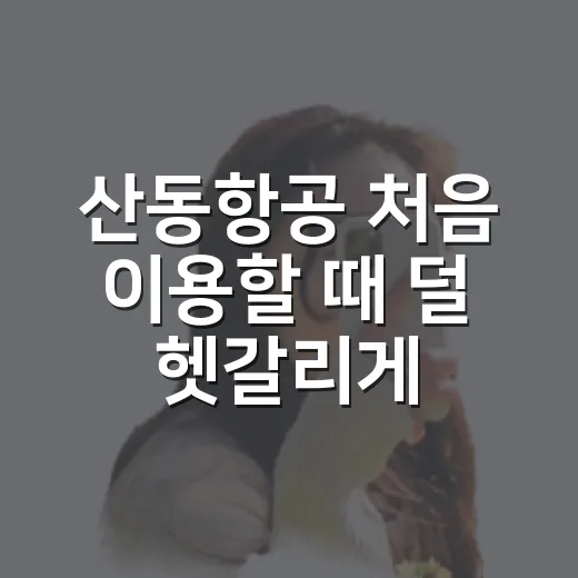 산동항공 처음 이용할 때 덜 헷갈리게 준비하는 방법 - 요약