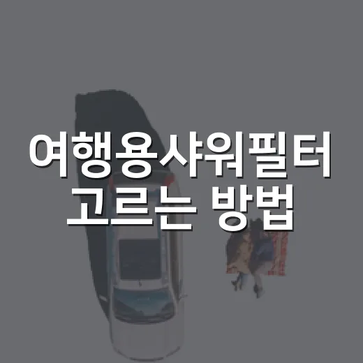 여행용샤워필터 고르는 방법, 숙소 물이 걱정될 때 이렇게 준비하세요 - 요약