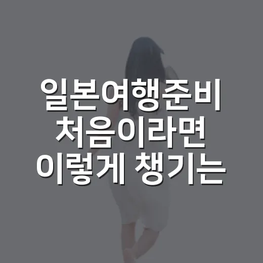 일본여행준비 처음이라면 이렇게 챙기는 방법 - 요약