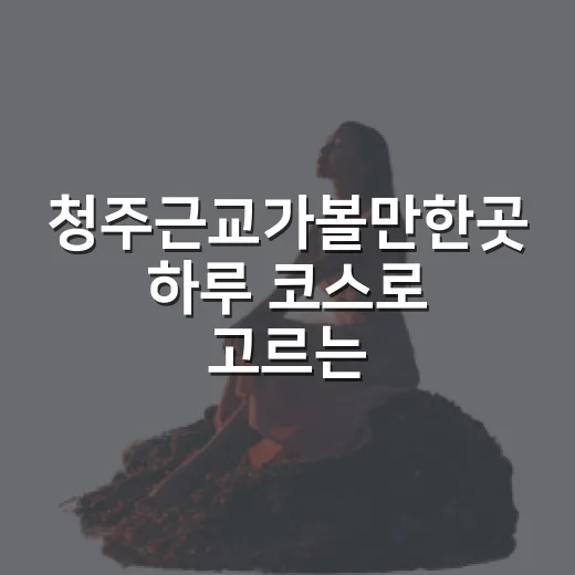청주근교가볼만한곳 하루 코스로 고르는 방법 - 요약