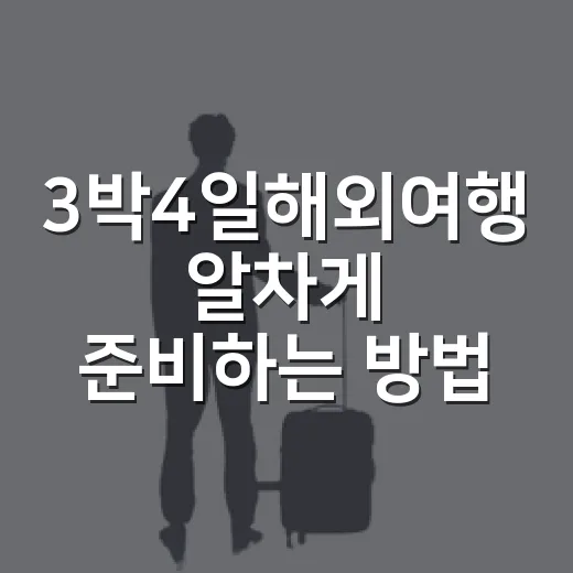 3박4일해외여행 알차게 준비하는 방법 - 요약