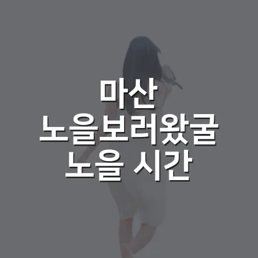 마산 노을보러왔굴 노을 시간 맞춰 즐기는 방법 - 요약