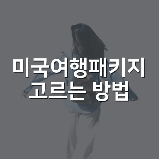 미국여행패키지 고르는 방법, 처음 가는 사람은 이렇게 비교하세요 - 요약