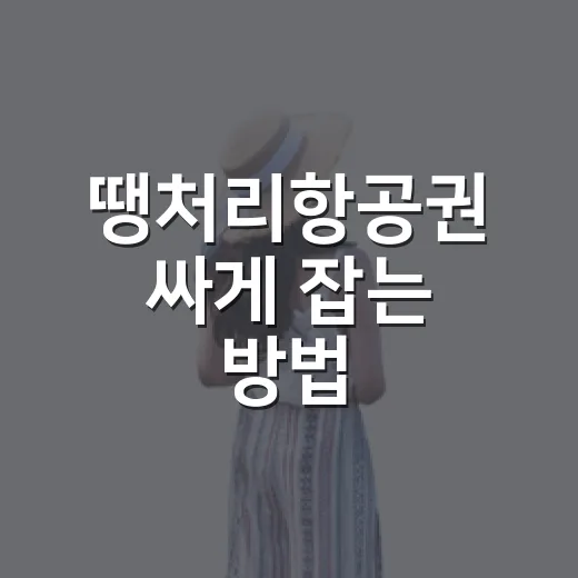 땡처리항공권 싸게 잡는 방법, 출발 전 이것만 확인하세요 - 요약
