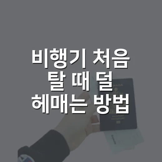 비행기 처음 탈 때 덜 헤매는 방법 - 요약