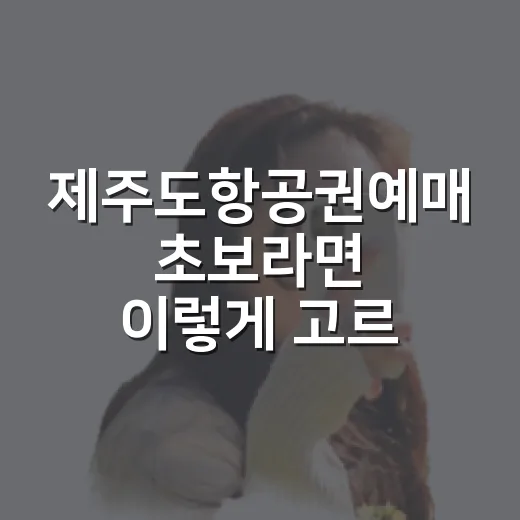 제주도항공권예매 초보라면 이렇게 고르는 방법 - 요약