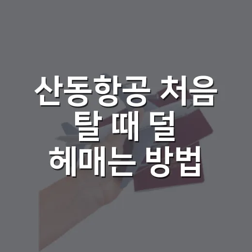 산동항공 처음 탈 때 덜 헤매는 방법 - 요약