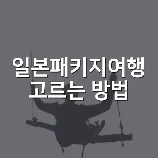 일본패키지여행 고르는 방법, 처음 가는 사람은 이렇게 보면 편해요 - 요약