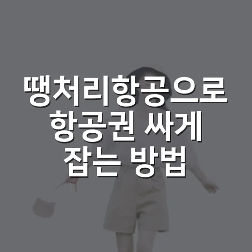 땡처리항공으로 항공권 싸게 잡는 방법 - 요약