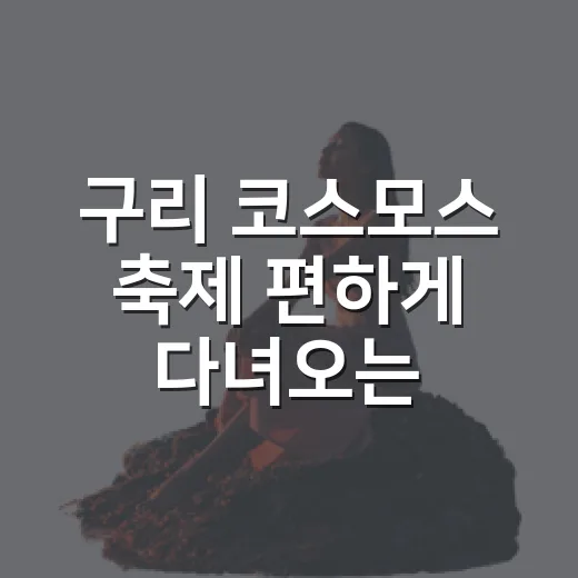 구리 코스모스 축제 편하게 다녀오는 방법 - 요약
