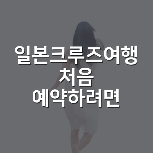 일본크루즈여행 처음 예약하려면 이렇게 준비하면 편해요 - 요약