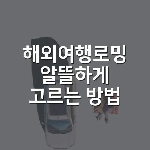 해외여행로밍 알뜰하게 고르는 방법, 출국 전 이렇게 준비하세요 - 요약