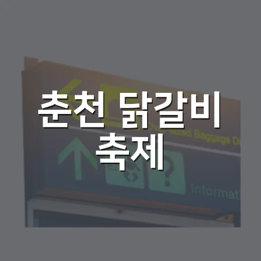 춘천 닭갈비 축제, 이렇게 즐겨보세요! - 요약
