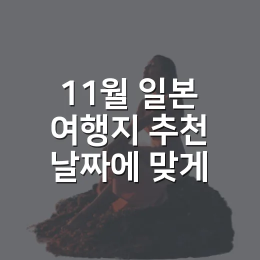 11월 일본 여행지 추천 날짜에 맞게 고르는 방법 - 요약
