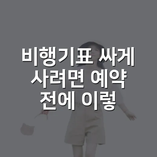 비행기표 싸게 사려면 예약 전에 이렇게 비교하세요 - 요약
