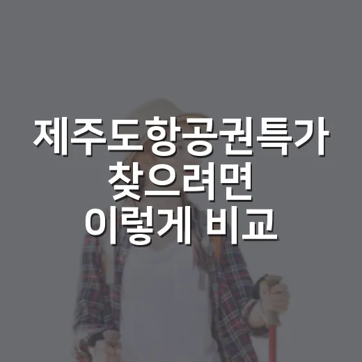 제주도항공권특가 찾으려면 이렇게 비교하세요 - 요약