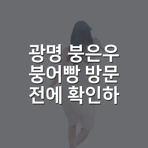 광명 붕은우 붕어빵 방문 전에 확인하는 방법 - 요약