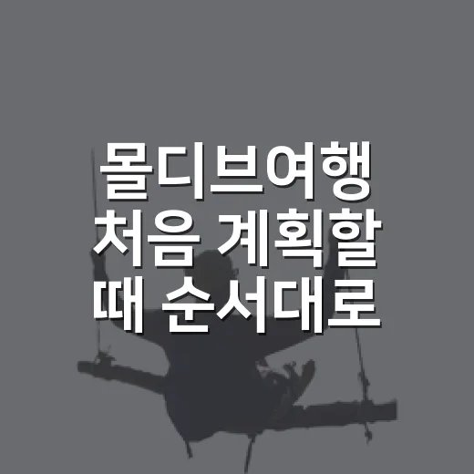 몰디브여행 처음 계획할 때 순서대로 고르는 방법 - 요약