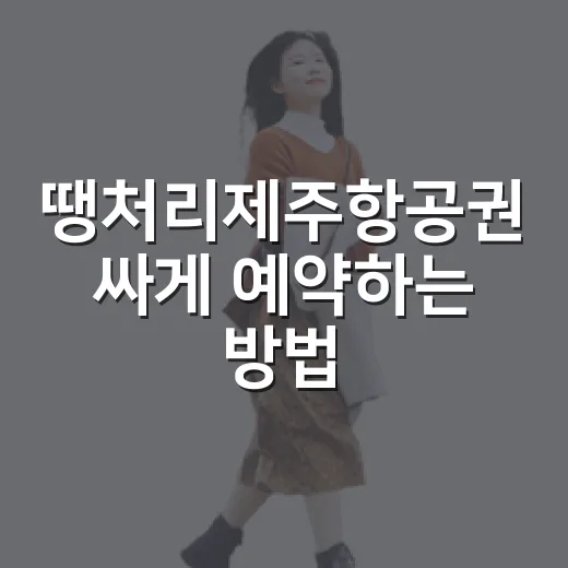 땡처리제주항공권 싸게 예약하는 방법 - 요약