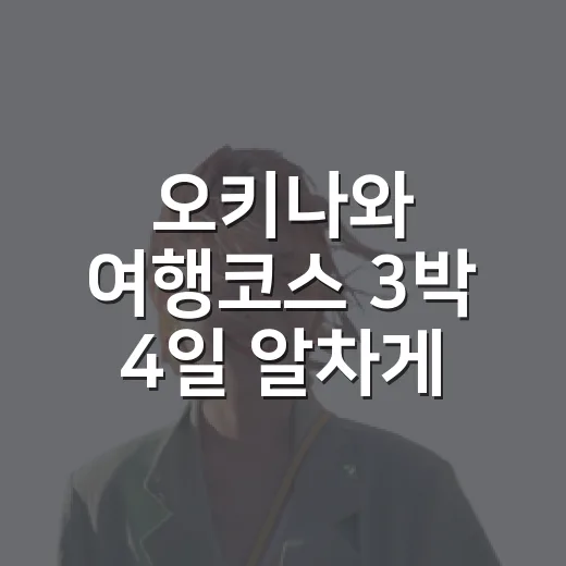 오키나와 여행코스 3박 4일 알차게 짜는 방법 - 요약