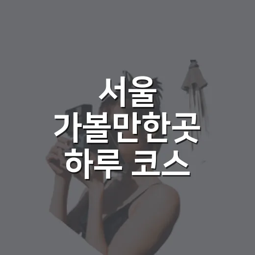서울 가볼만한곳 하루 코스 짜는 방법 - 요약
