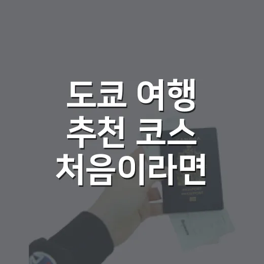도쿄 여행 추천 코스 처음이라면 이렇게 돌아보세요 - 요약
