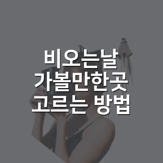 비오는날 가볼만한곳 고르는 방법 - 요약