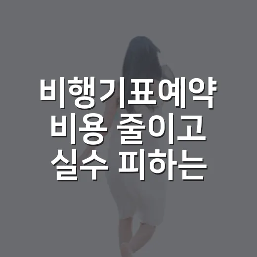 비행기표예약 비용 줄이고 실수 피하는 방법 - 요약